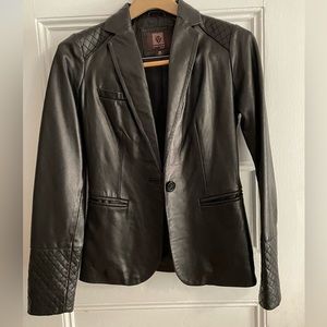 Soft Leather Black Blazer